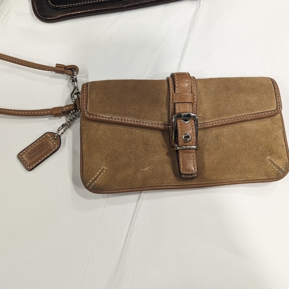 Coach Handbags - Y2K Coach Suede Leather Wristlet